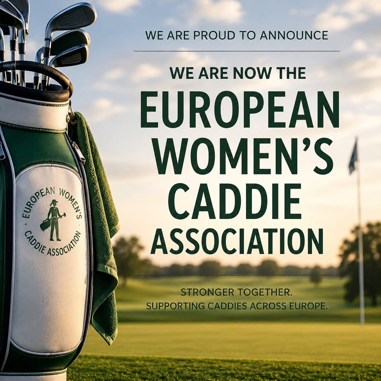 European Women's Caddie Association announcement graphic